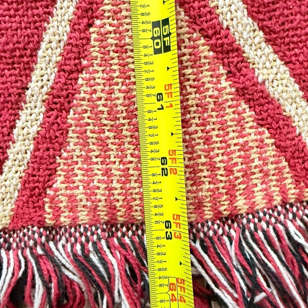 Vintage Santa Claus Woven Tapestry‎ Throw Blanket Christmas Fringe 42x62